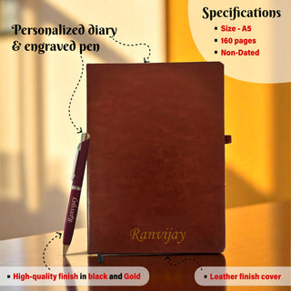 Personalized Gift Set – Custom Diary, Pen & Photo Bottle