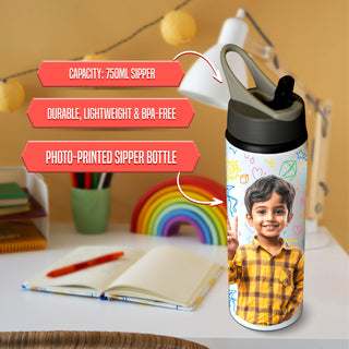 Personalized Water Bottle – Custom Photo Printed with Name