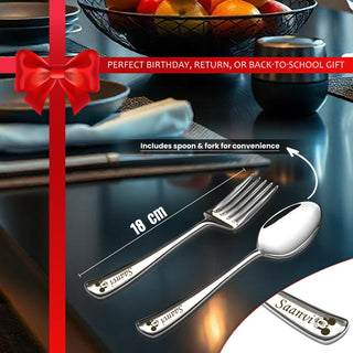 Personalized School Lunch Set – Name Engraved Lunch Box & Photo Printed Bottle