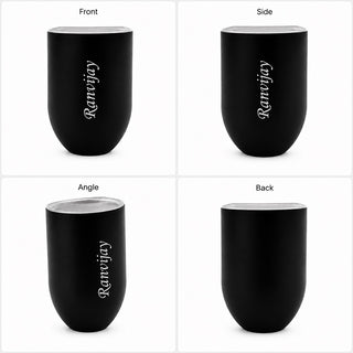 Customized Travel Mug with Name, 350 ml Stainless Steel Double Walled Vacuum Insulated Coffee Mug with Lid.