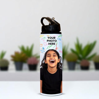 Sipper Bottle 750ml – Custom Water Bottle with High Quality Photo & Name Print
