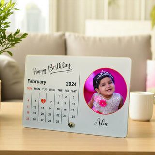 Acrylic Calendar Photo Frame with Stand- Customized With Your Picture & Your Memorable Date.