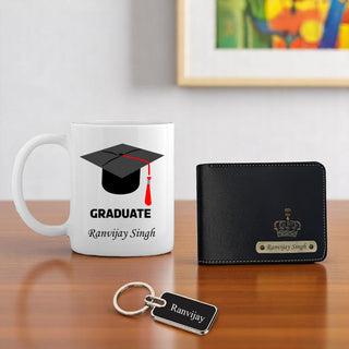Graduation Combo for Men - Men's Wallet, Key-Chain, Coffee Mug.