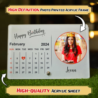 Acrylic Calendar Photo Frame with Stand- Customized With Your Picture & Your Memorable Date.