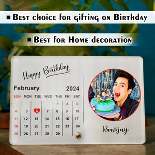 Acrylic Calendar Photo Frame with Stand- Customized With Your Picture & Your Memorable Date.