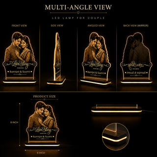Acrylic LED Photo Lamp 6x8 Inch – Customized Engraved Photo Cutout with Name