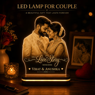 Acrylic LED Photo Lamp 6x8 Inch – Customized Engraved Photo Cutout with Name