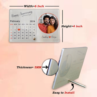 Acrylic Calendar Photo Frame with Stand- Customized With Your Picture & Your Memorable Date.