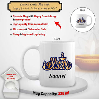 Customized Diwali Combo - Black Bottle & Coffee Mug