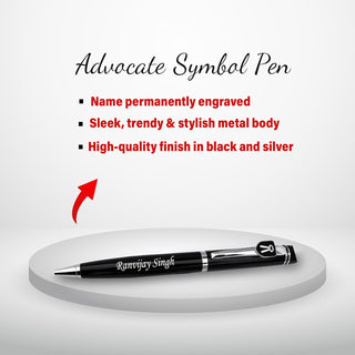 Customized Advocate Set: Name Engraved Pen & A5 Black Diary