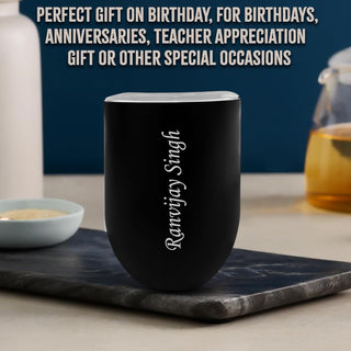 Steel Vacuum Insulated Coffee/Travel Mug with Name Engraved.