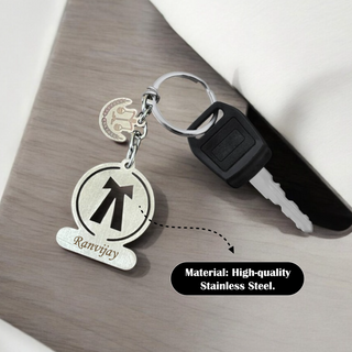 Custom Stainless Steel Keychain with Name Engraving – Profession-Themed Design