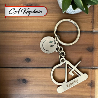Custom Stainless Steel Keychain with Name Engraving – Profession-Themed Design