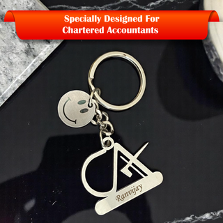 Custom Stainless Steel Keychain with Name Engraving – Profession-Themed Design