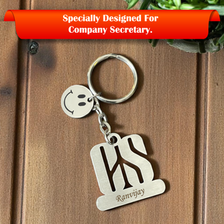 Custom Stainless Steel Keychain with Name Engraving – Profession-Themed Design