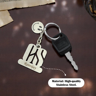 Custom Stainless Steel Keychain with Name Engraving – Profession-Themed Design