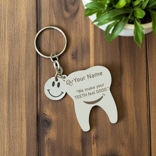 Custom Stainless Steel Keychain with Name Engraving – Profession-Themed Design