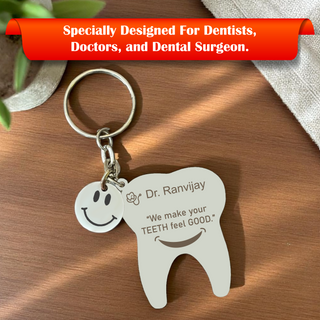 Custom Stainless Steel Keychain with Name Engraving – Profession-Themed Design