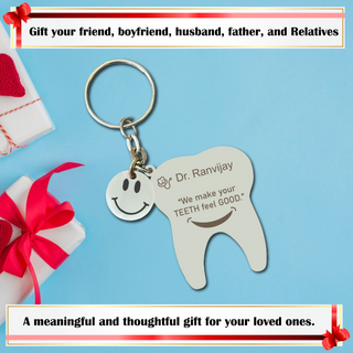 Custom Stainless Steel Keychain with Name Engraving – Profession-Themed Design