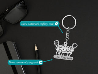 Personalized Stainless Steel Keychain with Engraved Name – Custom Gift for Professionals.