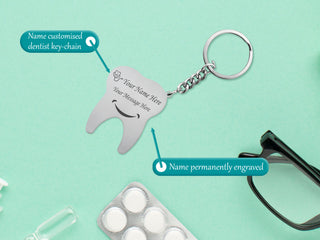 Personalized Stainless Steel Keychain with Engraved Name – Custom Gift for Professionals.