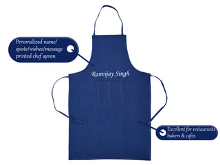 Personalized Unisex Chef Apron With Name/Quote/Wishes/Message Printed.