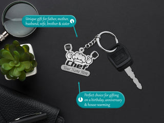 Personalized Stainless Steel Keychain with Engraved Name – Custom Gift for Professionals.
