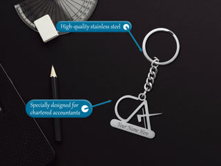 Personalized Stainless Steel Keychain with Engraved Name – Custom Gift for Professionals.