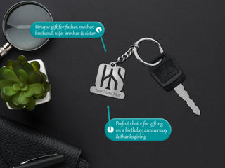 Personalized Stainless Steel Keychain with Engraved Name – Custom Gift for Professionals.