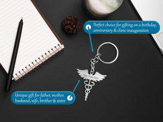 Personalized Stainless Steel Keychain with Engraved Name – Custom Gift for Professionals.
