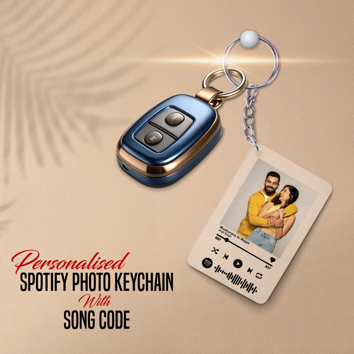Custom Spotify Keychain with Photo Scannable QR Code