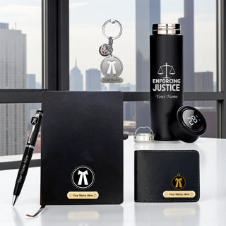 Customized Advocate Gift Set: Personalized Keychain, Bottle, Pen, Wallet & Diary.