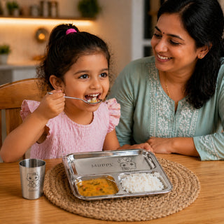 Personalized 3-Compartment Thali Set for Kids.