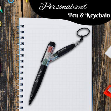 Indian Flag-Themed Custom Pen & Keychain.