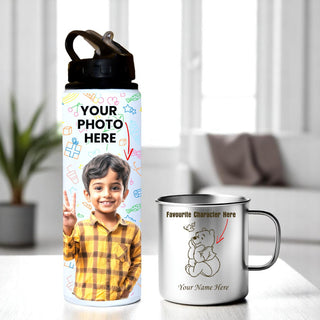 Personalized Kids' Sipper & Mug with Name & Character.