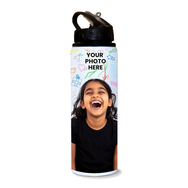 Sipper Bottle 750ml – Custom Water Bottle with High Quality Photo & Name Print