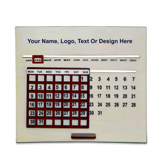 Lifetime Infinity Desk Calendar – Wooden Calendar with Personalized Name, Company Logo & Branding