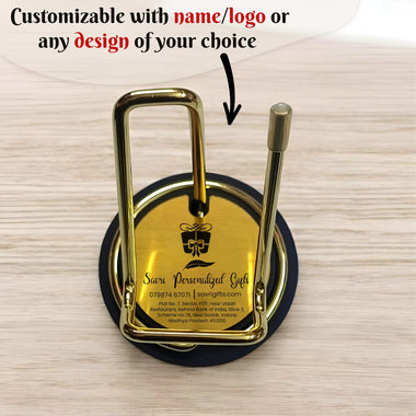 Custom Name Engraved Mobile Holder – Perfect for Office Gifting.