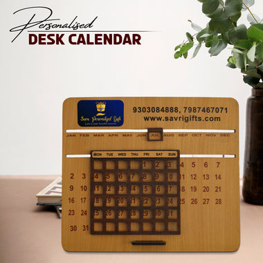 Lifetime Infinity Desk Calendar – Wooden Calendar with Personalized Name, Company Logo & Branding