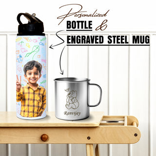 Personalized Kids' Sipper & Mug with Name & Character.
