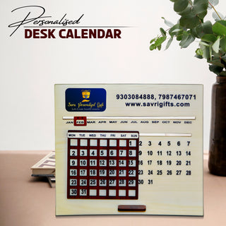 Lifetime Infinity Desk Calendar – Wooden Calendar with Personalized Name, Company Logo & Branding
