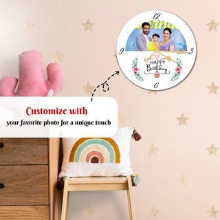 Acrylic Round Theme Wall Clock with Your Favorite Picture Printed.