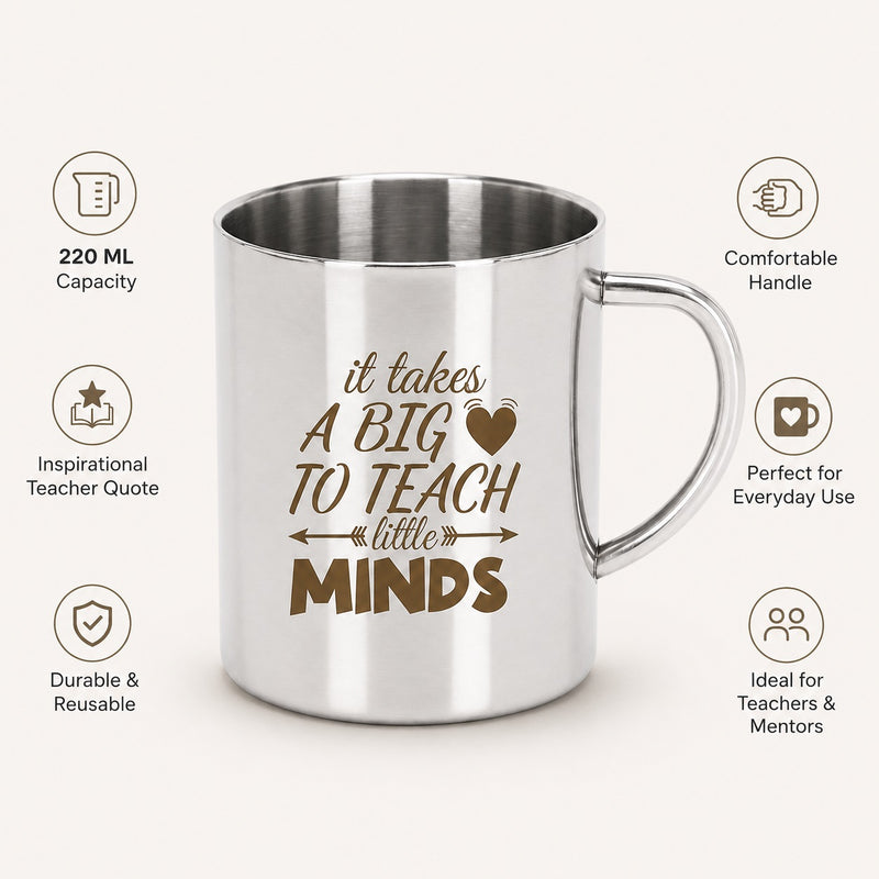 Stainless Steel Mug for Teacher's with Inspiring Quote Engraved.