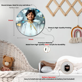 Personalized Acrylic Photo Printed Wall Clock.