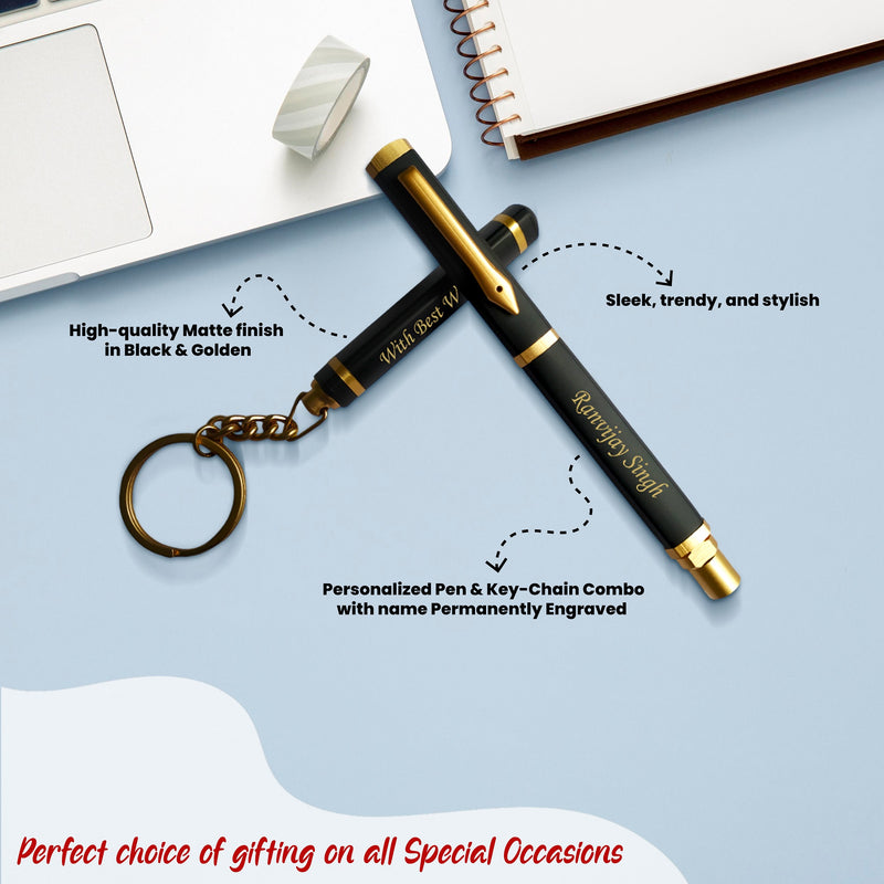 Customized Pen and Keychain Gift Set.