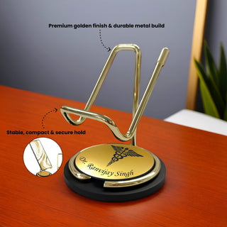 Custom Name Engraved Mobile Holder – Perfect for Office Gifting.