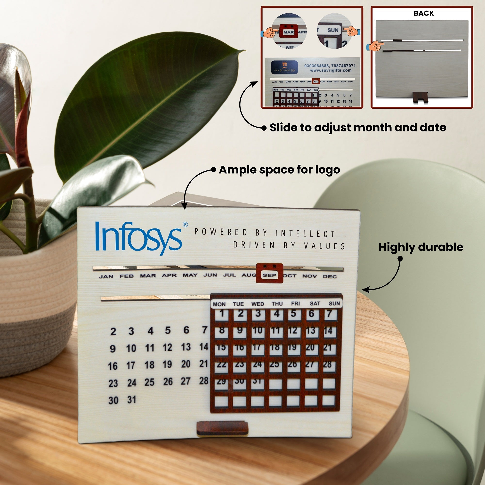 Lifetime Infinity Desk Calendar – Wooden Calendar with Personalized Na