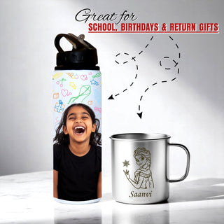 Personalized Kids' Sipper & Mug with Name & Character.