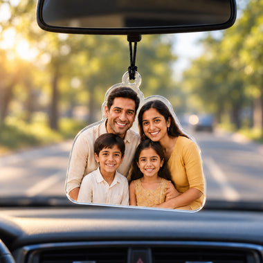 Personalized Photo Cutout Car Hanging | Double Acrylic Mirror Decor|Custom Gift         Is this conversation helpful so far?