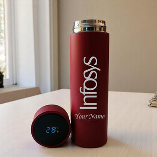 Temperature Bottle – Custom Employee name and Company logo Engraved.